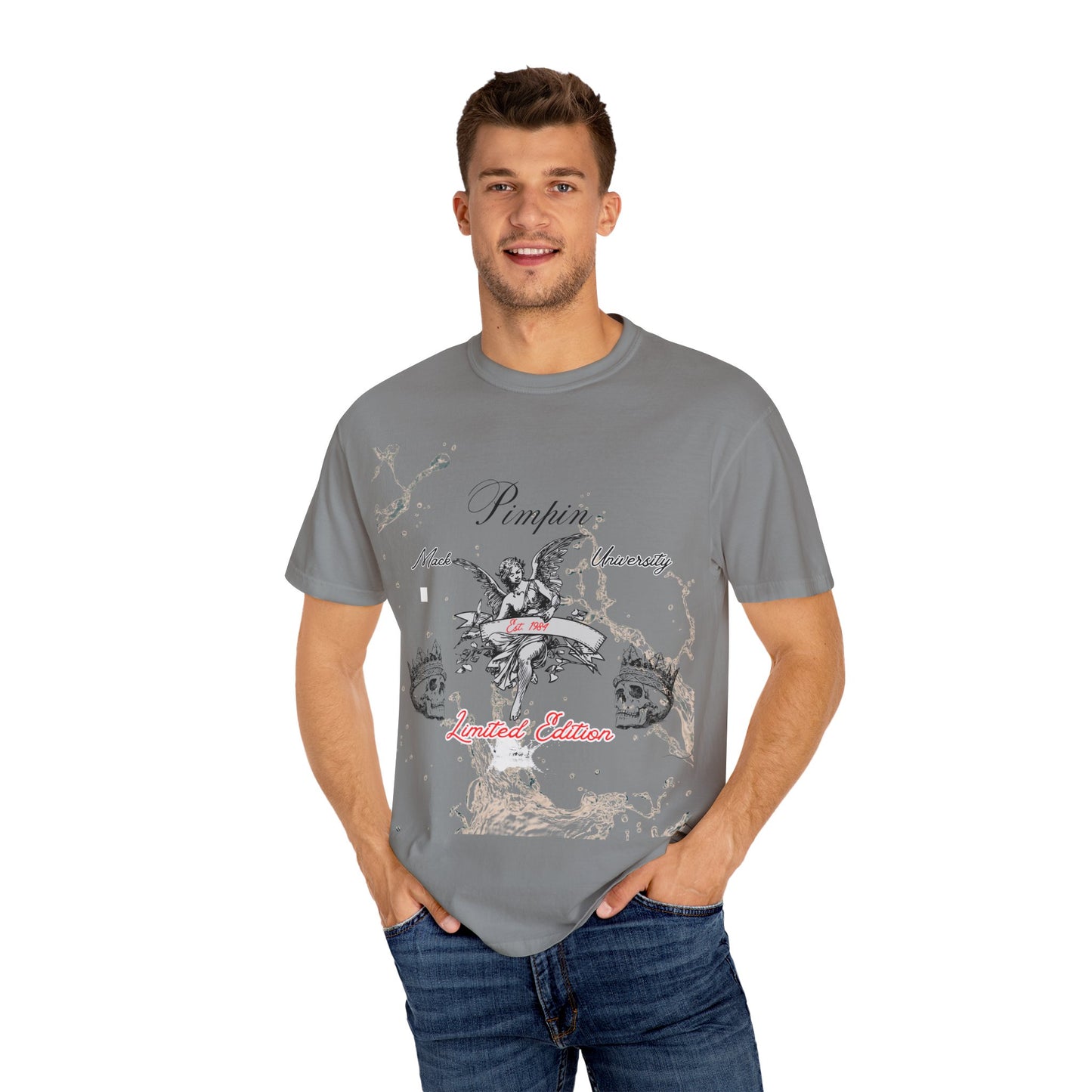 Limited Edition Garment-Dyed Unisex T-shirt with Vintage Angels Design, Casual Streetwear, Unique Gift for Birthdays, Artistic Style, [...]