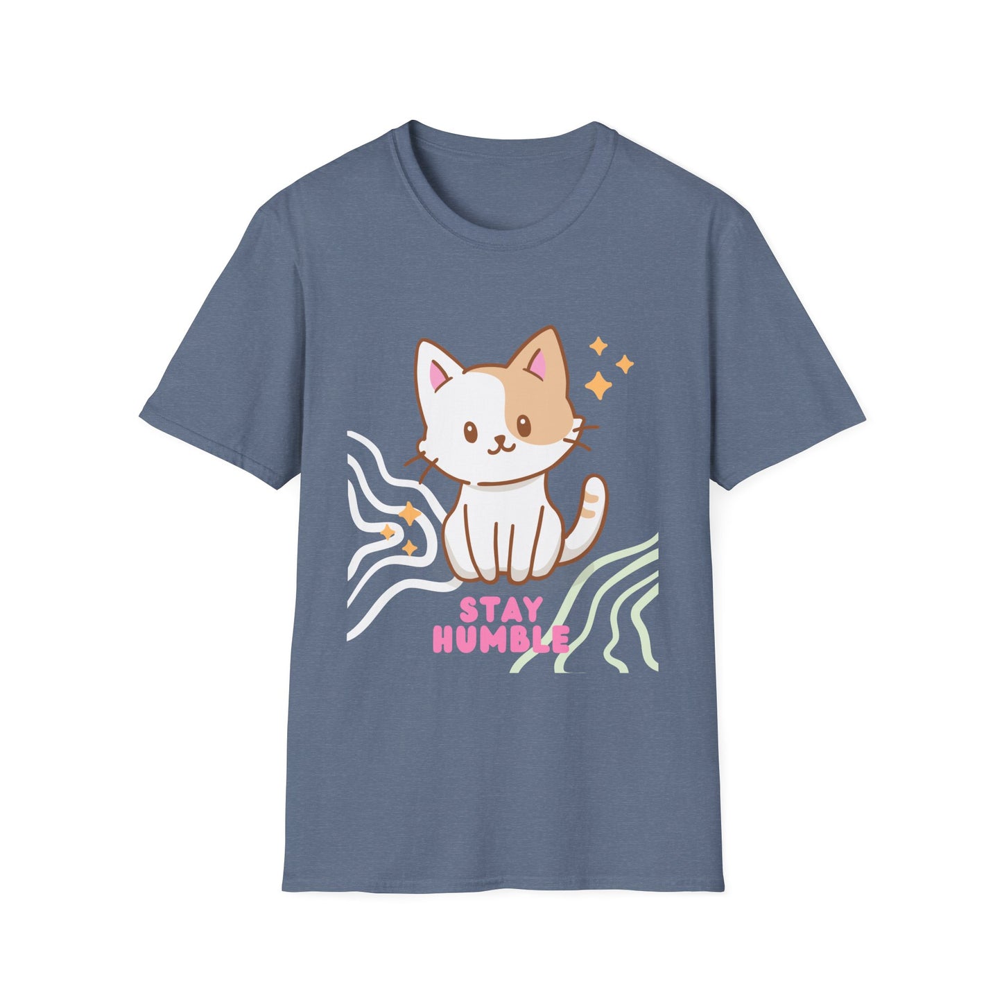 Cute Cat Stay Humble T-Shirt, Unisex Tee, Cat Lover Gift, Funny Pet Shirt, Gifts for Kids & Adults, Everyday Style