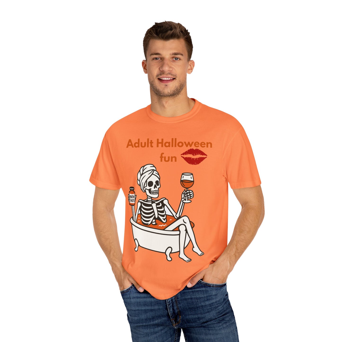 Halloween Skeleton Tee, Unisex Halloween T-shirt, Adult Fun Shirt, Funny Halloween Gift, Spooky Chill Vibes