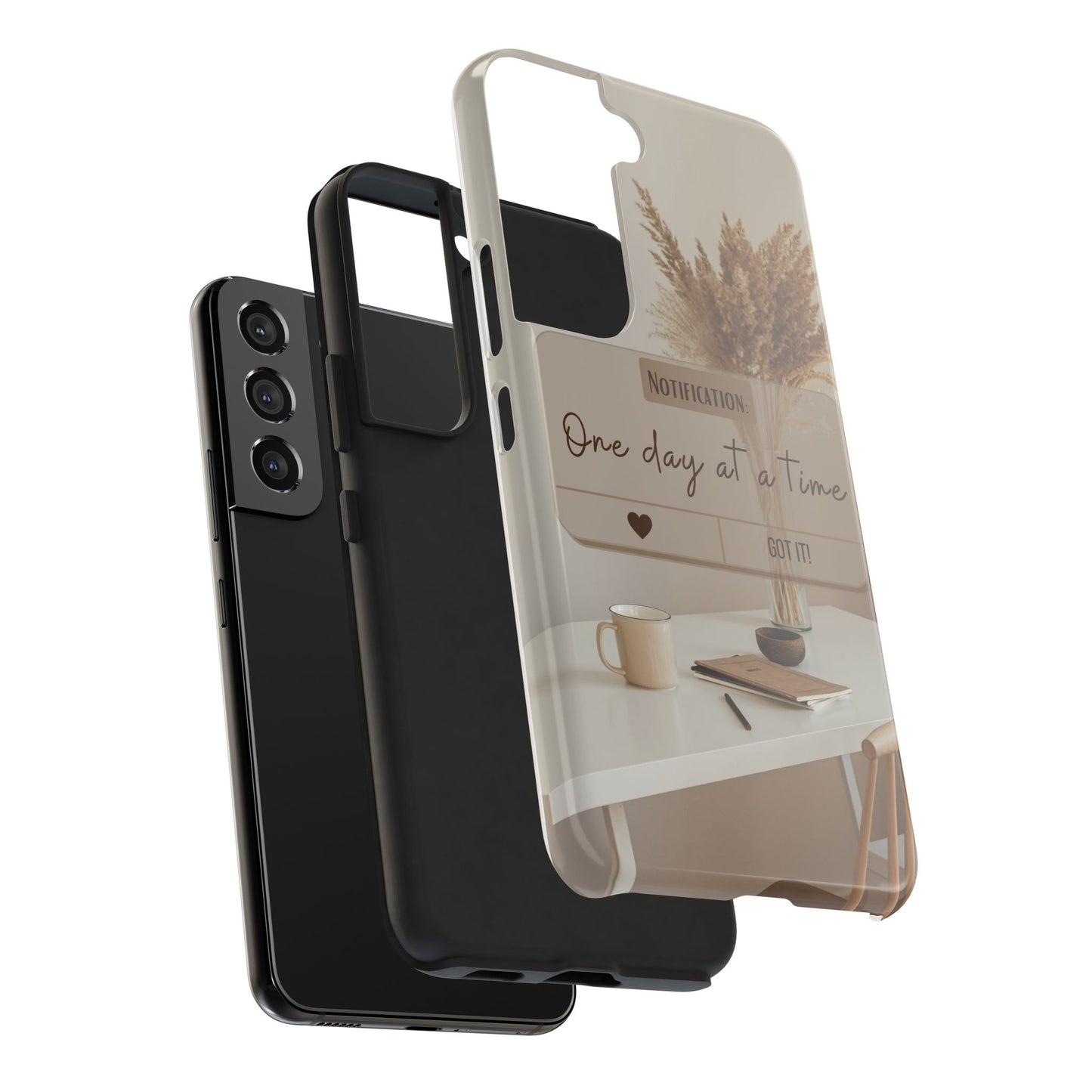 Motivational Tough Phone Cases - One Day at a Time, Durable Cases for Daily Inspiration, Gift for Students and Professionals