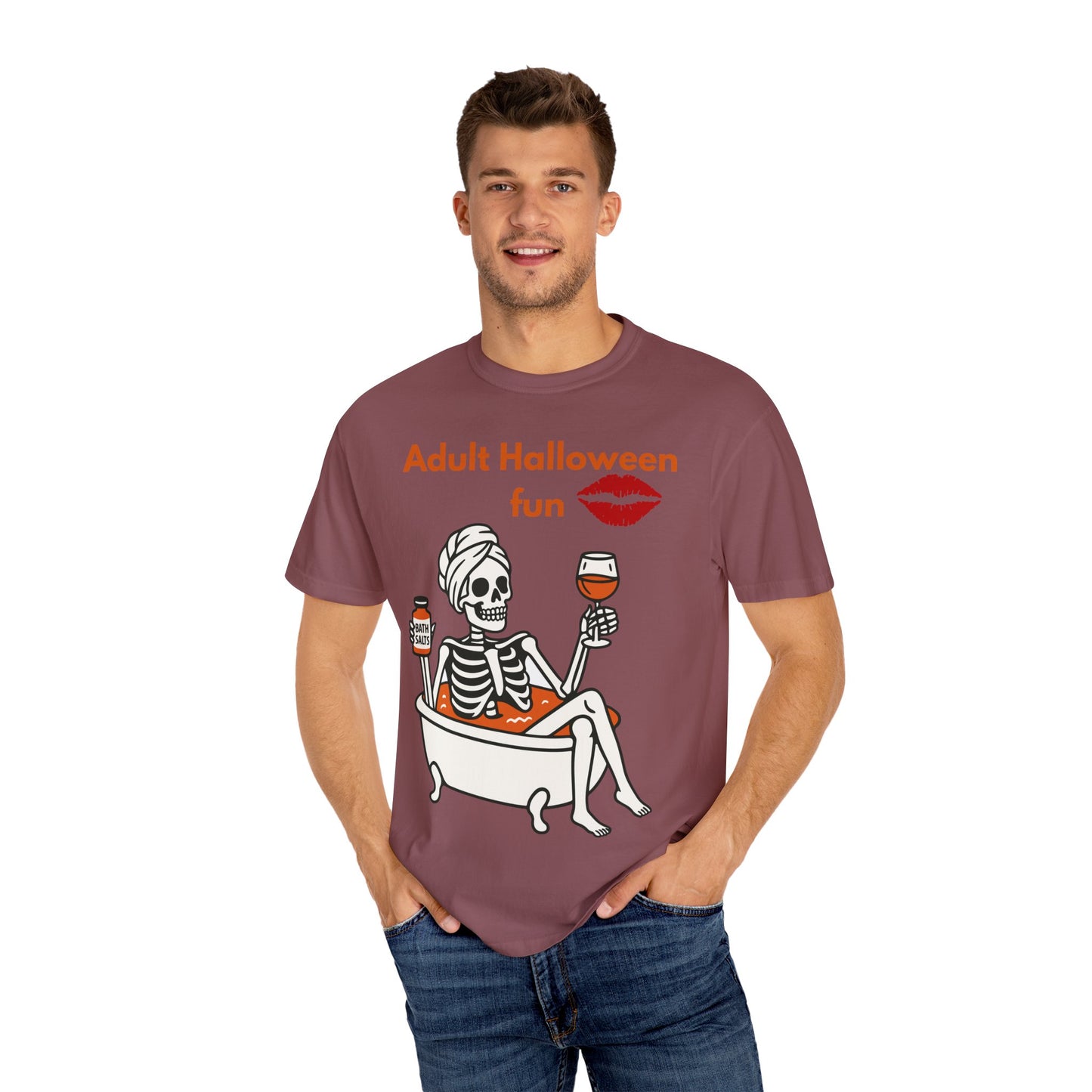 Halloween Skeleton Tee, Unisex Halloween T-shirt, Adult Fun Shirt, Funny Halloween Gift, Spooky Chill Vibes