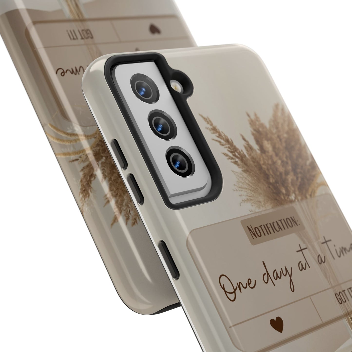 Motivational Tough Phone Cases - One Day at a Time, Durable Cases for Daily Inspiration, Gift for Students and Professionals