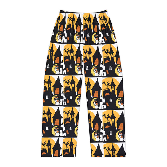 Spooky Halloween Women's Pajama Pants, Cozy Sleepwear, Haunted House Lounge Pants, Comfortable Nightwear, Halloween Costume Bottoms