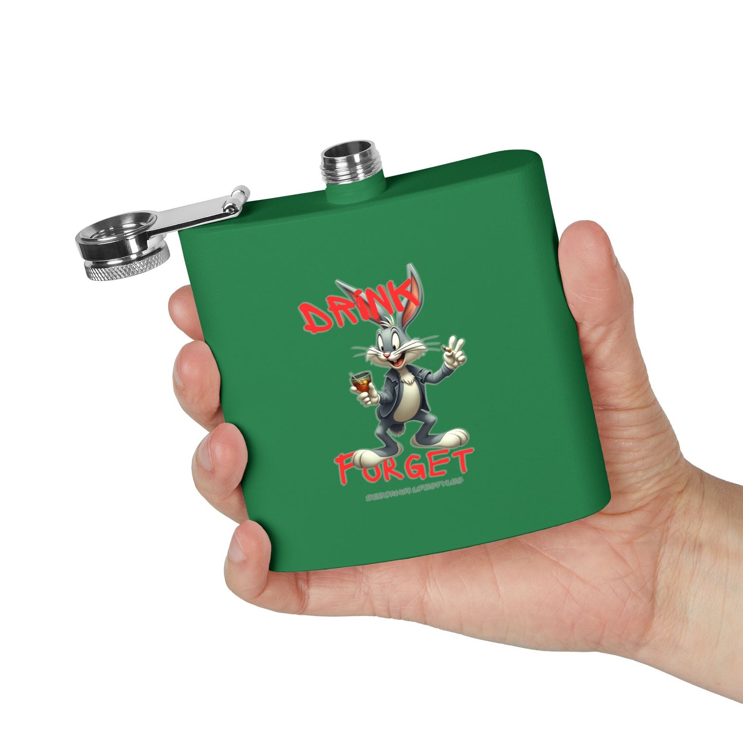 Bugs Bunny Stainless Steel Flask, 6oz - Drink Forget, Unique Gift for Him, Gag Gift, Party Flask, Cartoon Flask