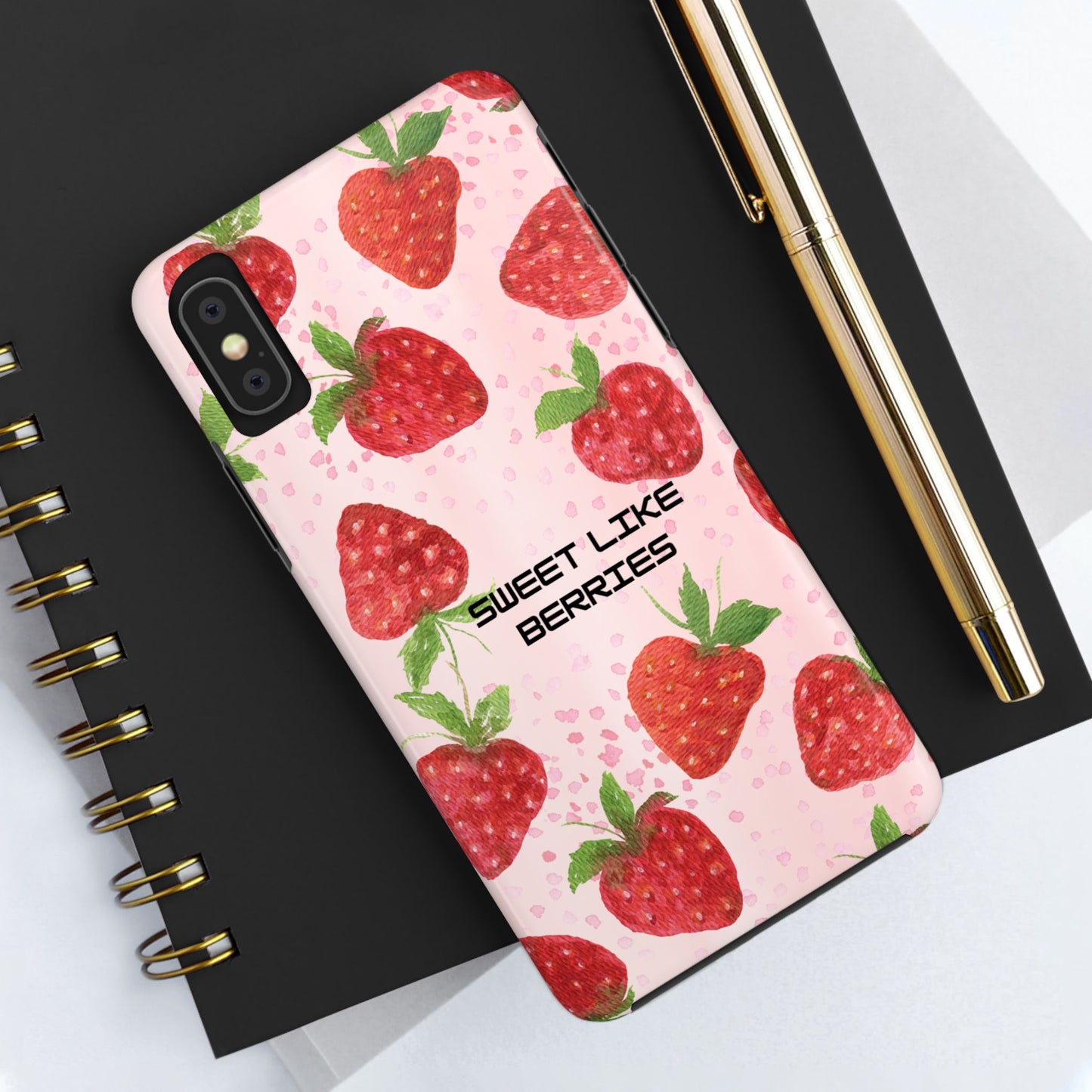 Sweet Like Berries Phone Case, Cute Tough Phone Cases, Berry Pattern Phone Cover, Berry Aesthetic Accessories, Gift for Berry Lovers