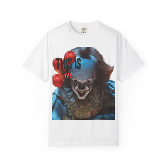 Creepy Clown Graphic Tee - Perfect for Halloween, Horror Movie Lovers, Unisex Gift, Casual Wear, Spooky Events