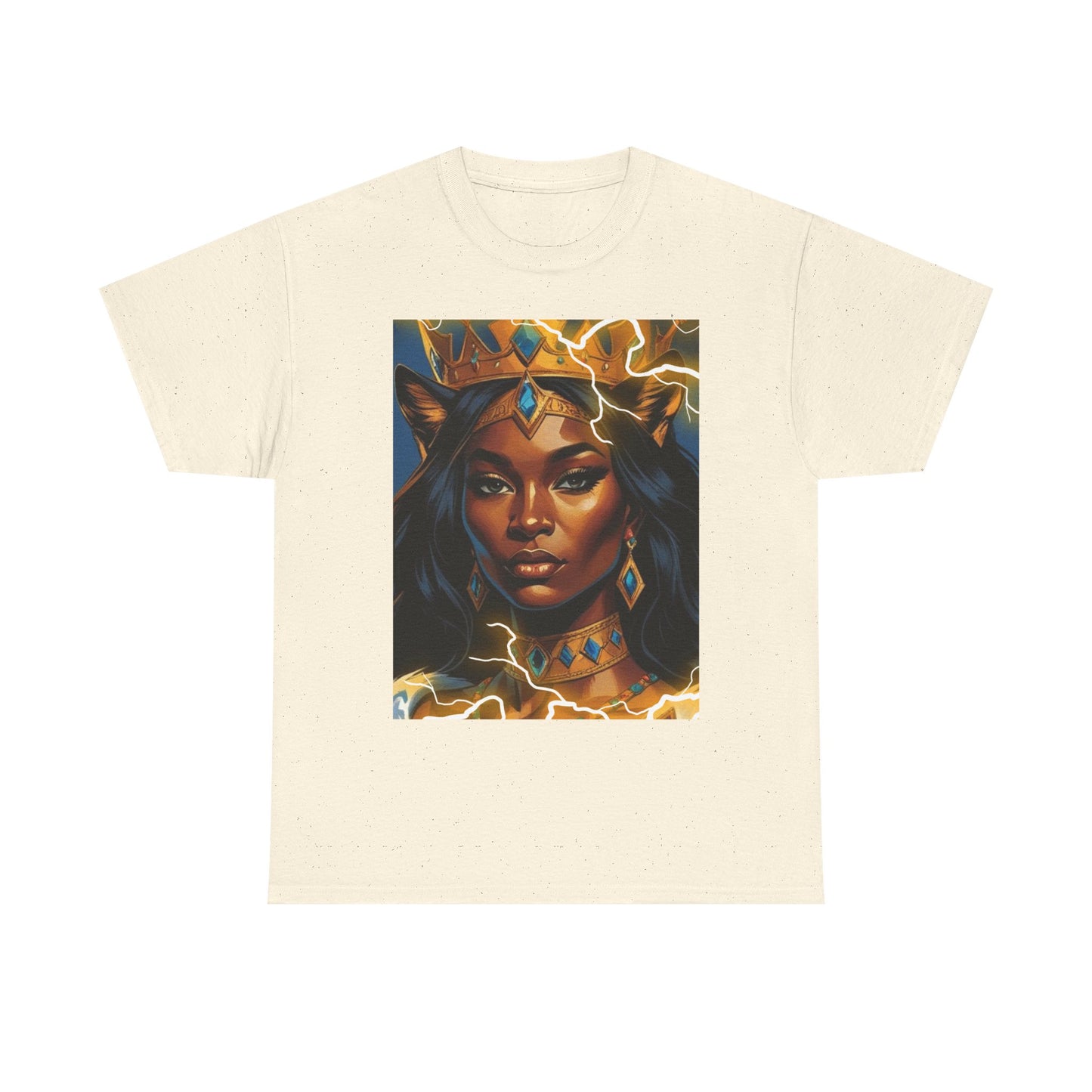 Empowered Queen Graphic Tee, Unisex Heavy Cotton Tee, Bold Women's Apparel, Unique Gift Idea, Art-Inspired T-Shirt, Everyday Wear