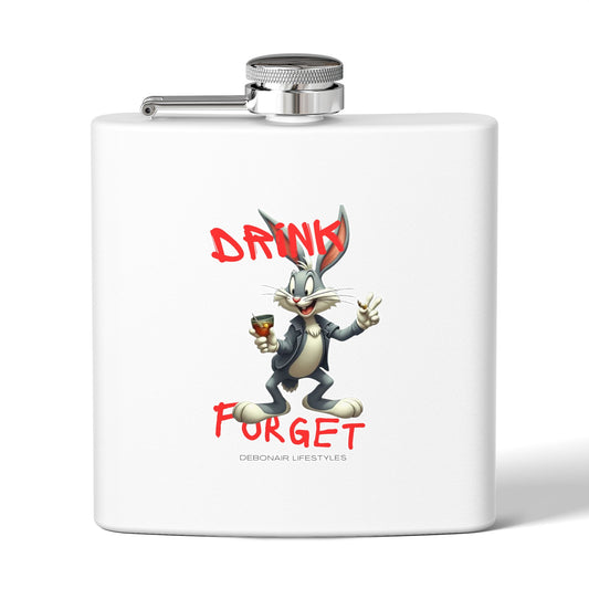 Bugs Bunny Stainless Steel Flask, 6oz - Drink Forget, Unique Gift for Him, Gag Gift, Party Flask, Cartoon Flask