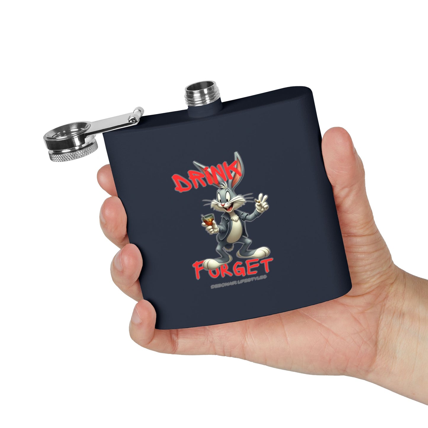 Bugs Bunny Stainless Steel Flask, 6oz - Drink Forget, Unique Gift for Him, Gag Gift, Party Flask, Cartoon Flask