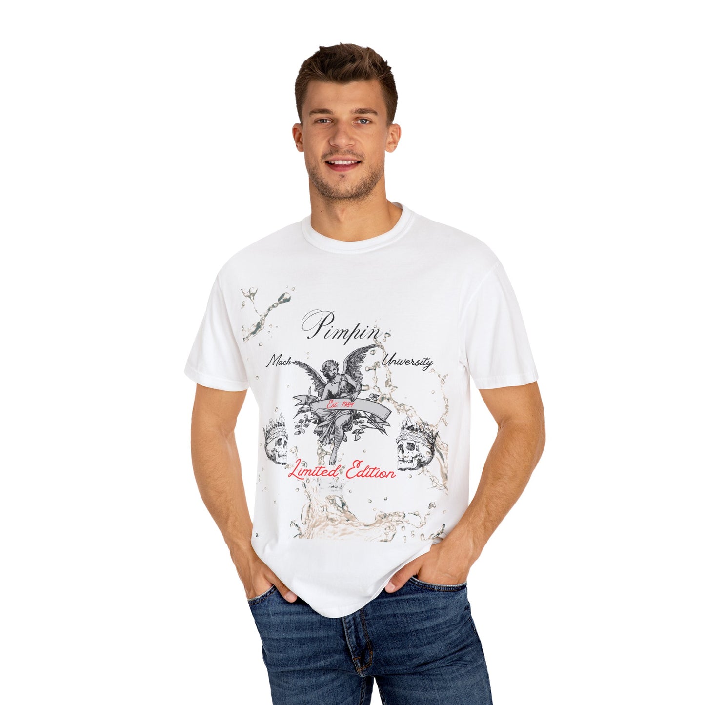 Limited Edition Garment-Dyed Unisex T-shirt with Vintage Angels Design, Casual Streetwear, Unique Gift for Birthdays, Artistic Style, [...]