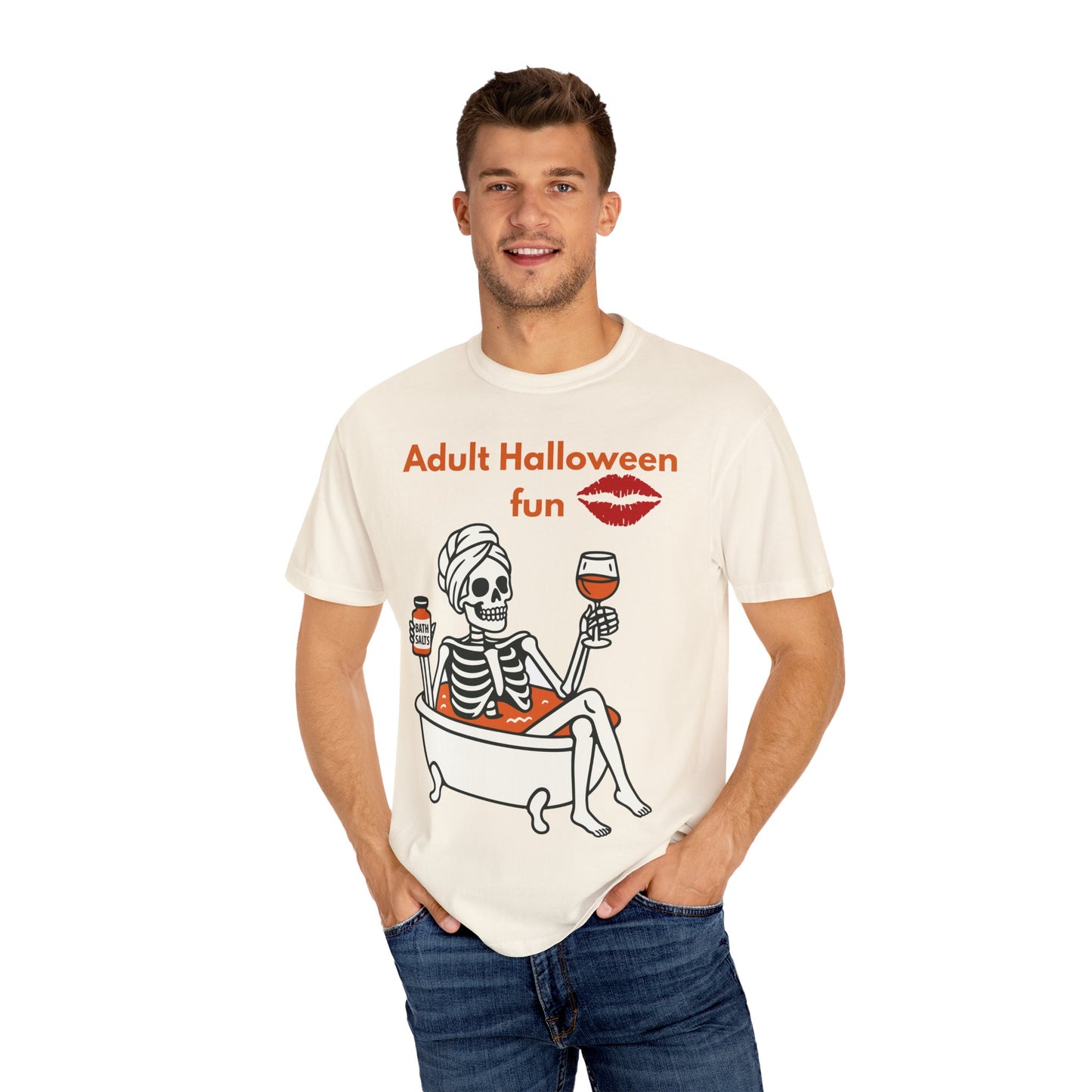 Halloween Skeleton Tee, Unisex Halloween T-shirt, Adult Fun Shirt, Funny Halloween Gift, Spooky Chill Vibes