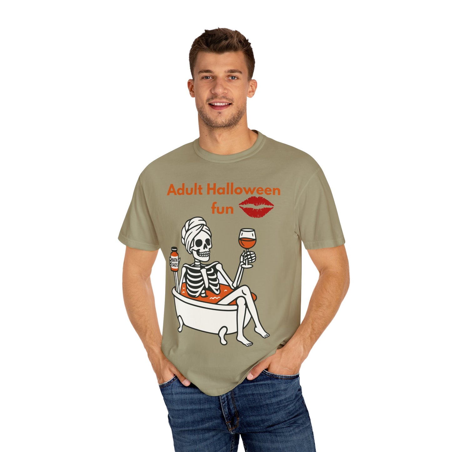 Halloween Skeleton Tee, Unisex Halloween T-shirt, Adult Fun Shirt, Funny Halloween Gift, Spooky Chill Vibes