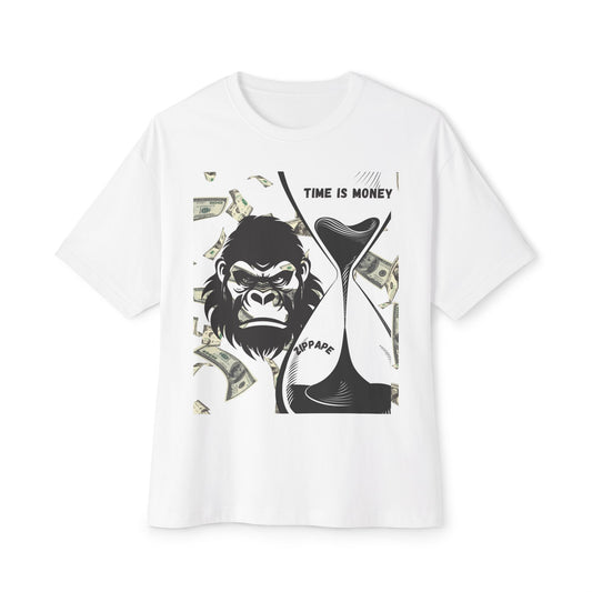 Trendy Gorilla Graphic Tee, Unisex Boxy Shirt for Casual Style, Time is Money Tee, Perfect Gift for Friends, Statement Streetwear