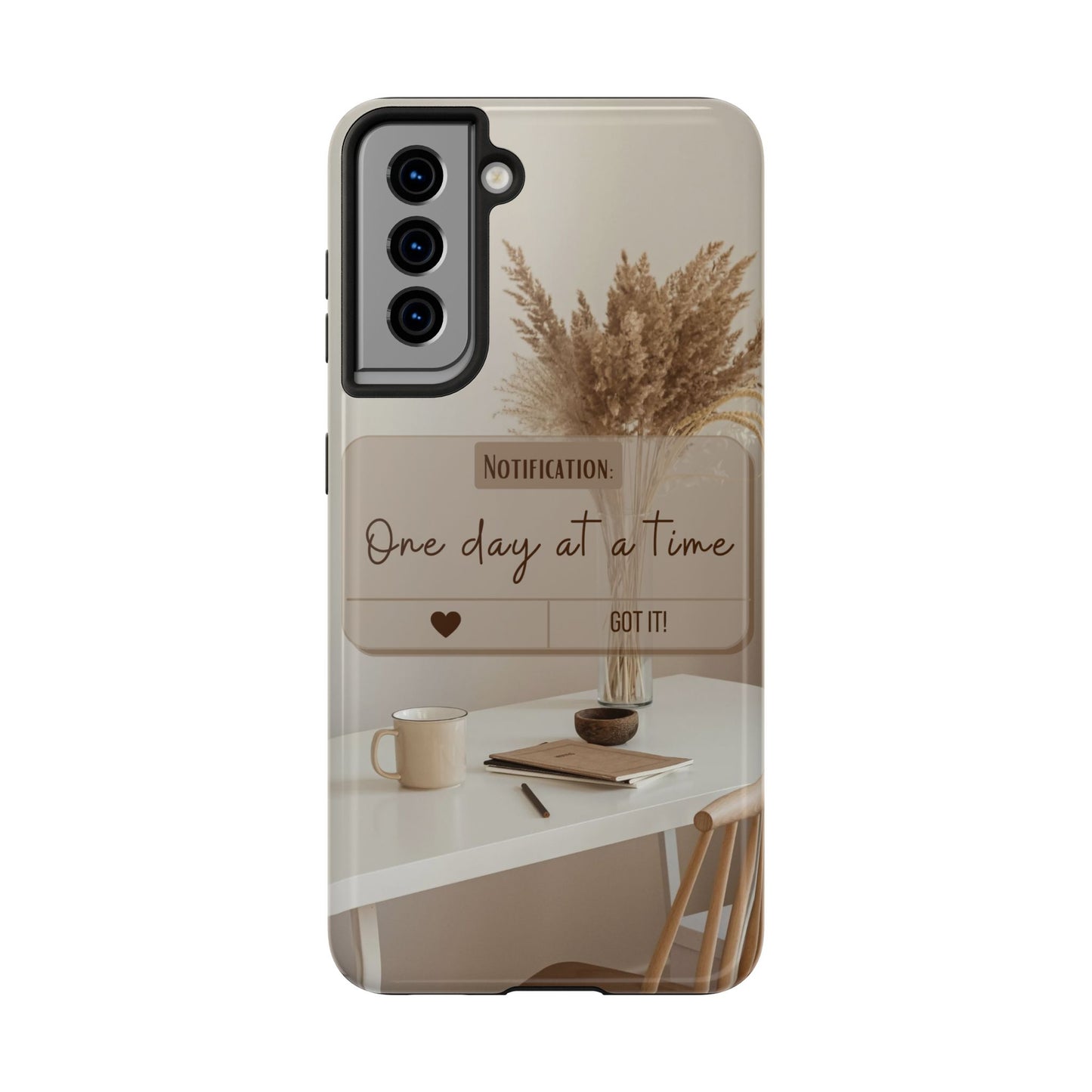 Motivational Tough Phone Cases - One Day at a Time, Durable Cases for Daily Inspiration, Gift for Students and Professionals