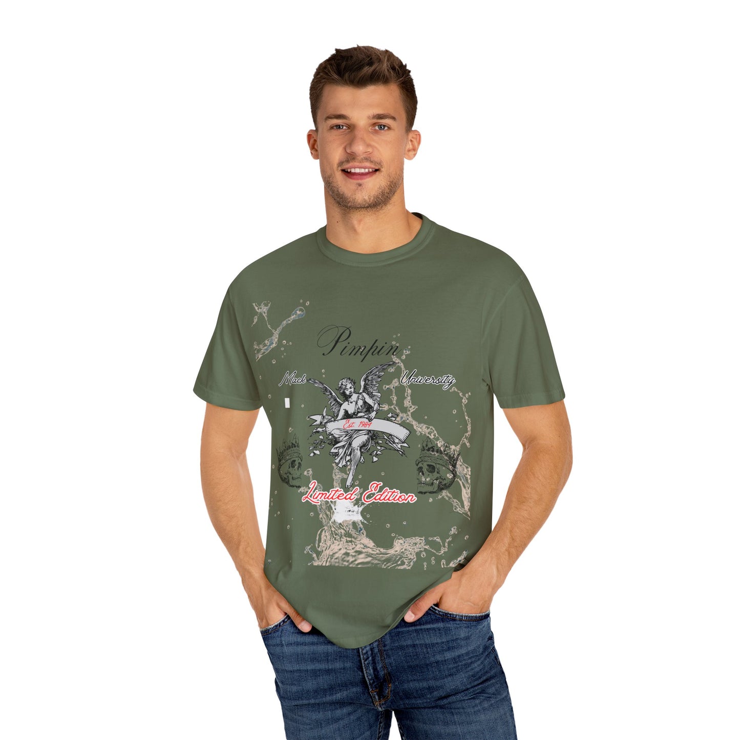 Limited Edition Garment-Dyed Unisex T-shirt with Vintage Angels Design, Casual Streetwear, Unique Gift for Birthdays, Artistic Style, [...]