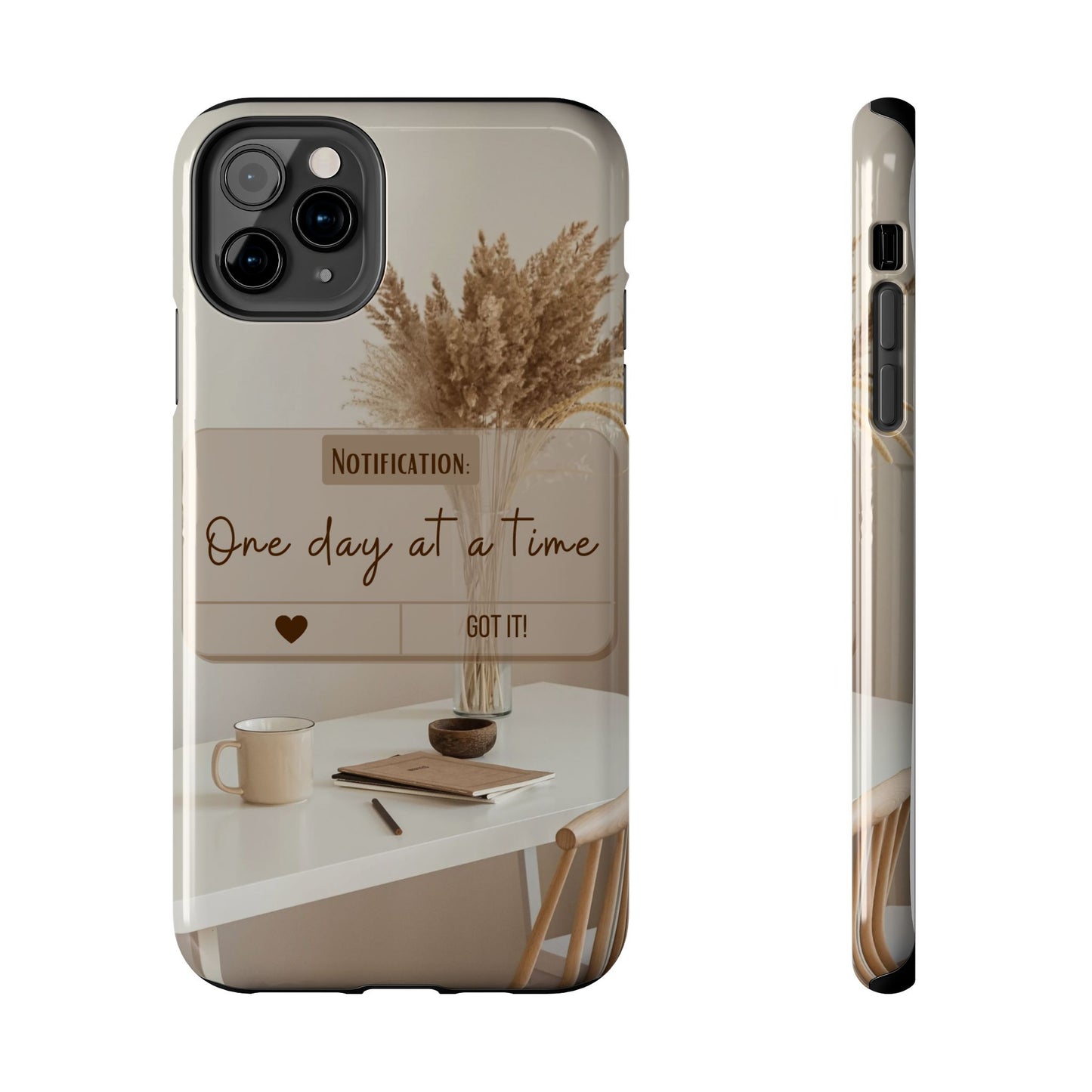 Motivational Tough Phone Cases - One Day at a Time, Durable Cases for Daily Inspiration, Gift for Students and Professionals