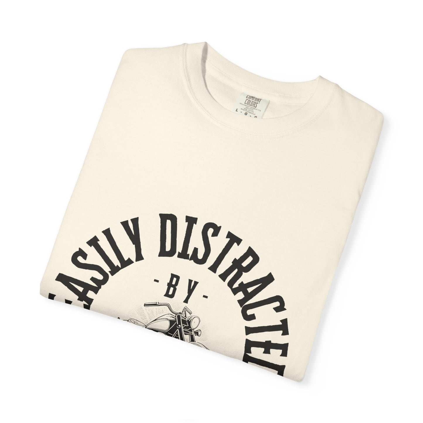 Easily Distracted by Motorcycles T-Shirt for Motorcycle Lovers, Perfect Gift for Riders, Father's Day, Casual Wear, Birthday Gift