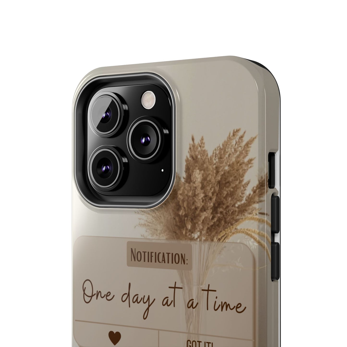 Motivational Tough Phone Cases - One Day at a Time, Durable Cases for Daily Inspiration, Gift for Students and Professionals