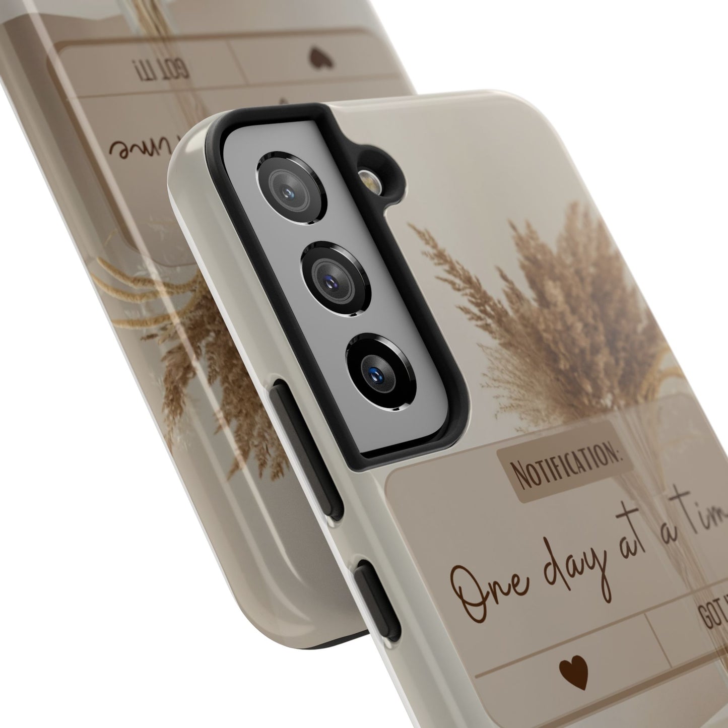 Motivational Tough Phone Cases - One Day at a Time, Durable Cases for Daily Inspiration, Gift for Students and Professionals