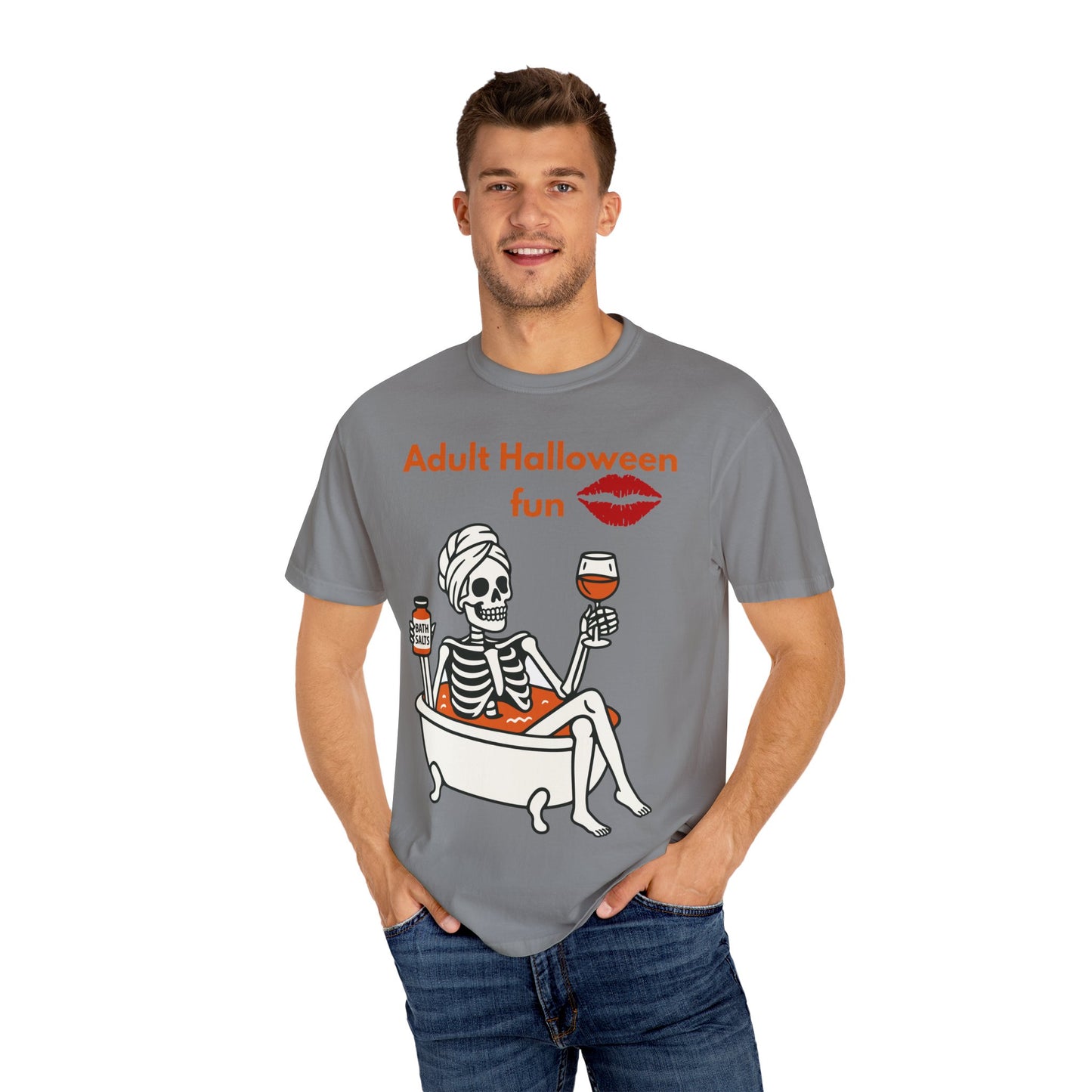 Halloween Skeleton Tee, Unisex Halloween T-shirt, Adult Fun Shirt, Funny Halloween Gift, Spooky Chill Vibes