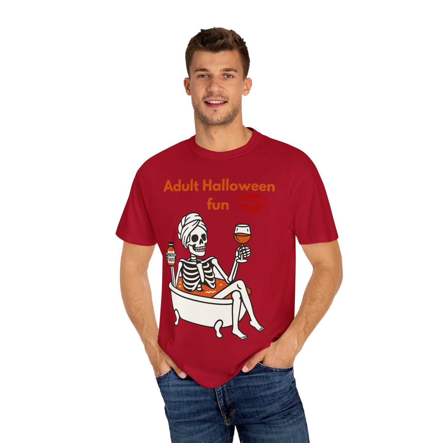 Halloween Skeleton Tee, Unisex Halloween T-shirt, Adult Fun Shirt, Funny Halloween Gift, Spooky Chill Vibes