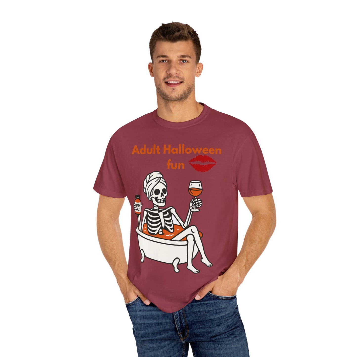 Halloween Skeleton Tee, Unisex Halloween T-shirt, Adult Fun Shirt, Funny Halloween Gift, Spooky Chill Vibes